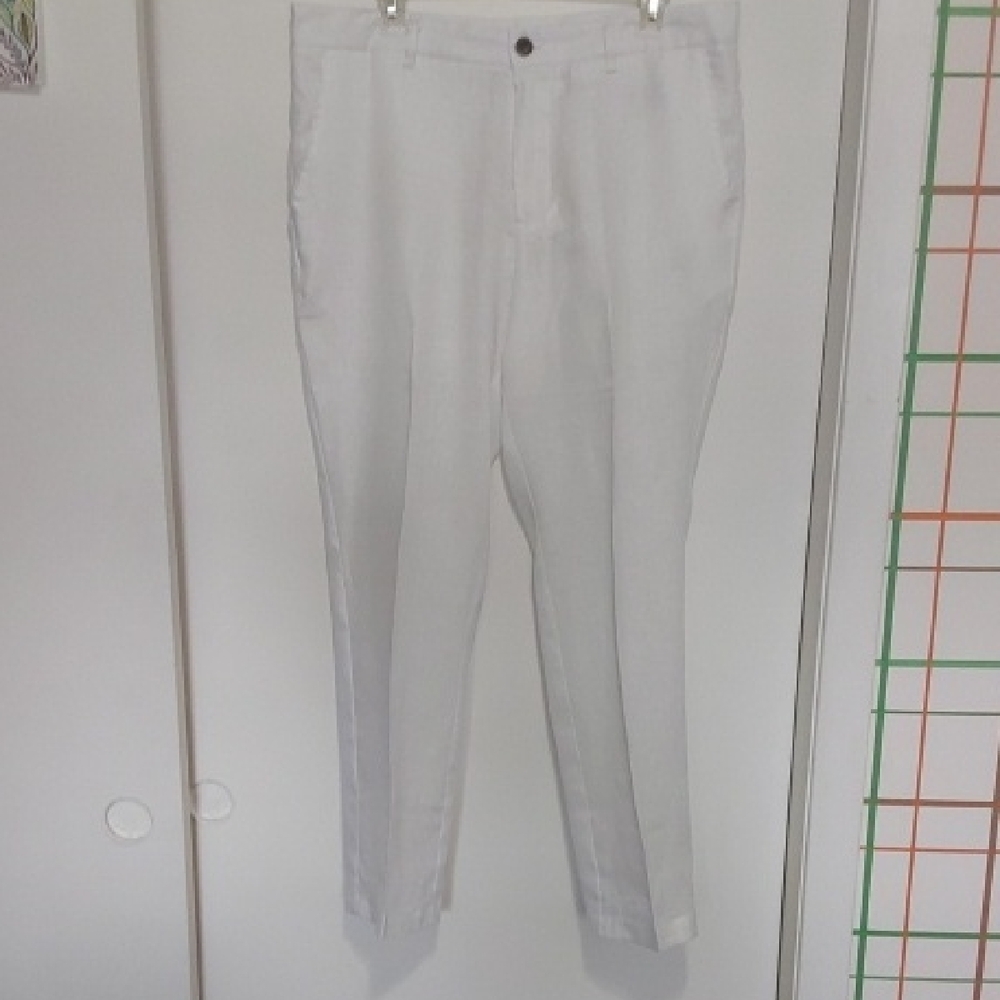 Men's White100% Linen Pants